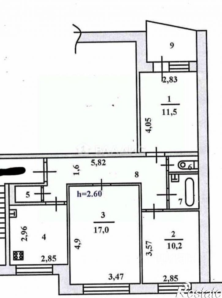 3-комн квартира ул Бородина, 12,  д. 12