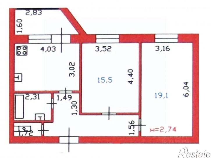 2-комн квартира ул Калинина, 9,  д. 9