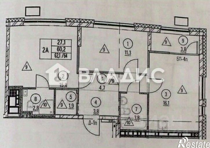 2-комн квартира улица 65-летия Победы, 32,  д. 32