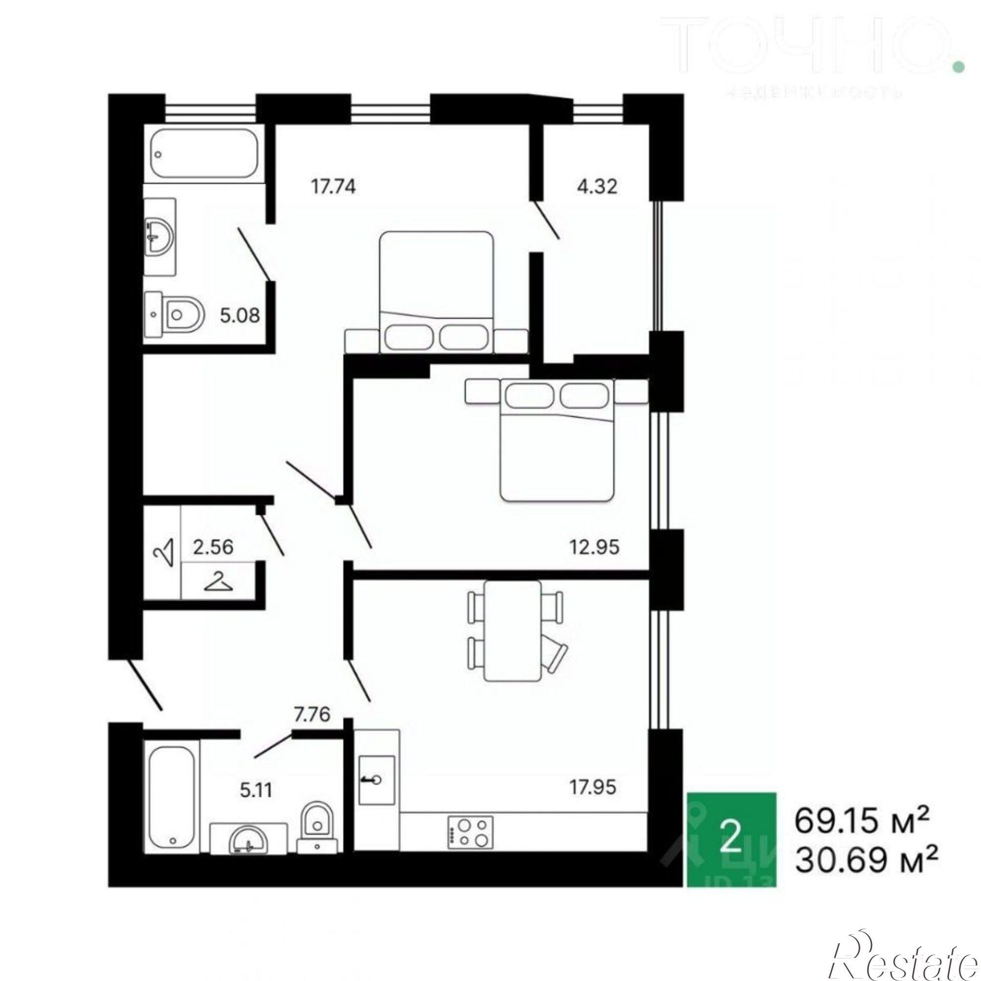 Купить квартиру за 8 500 000 рублей на улица Измайлова, 46