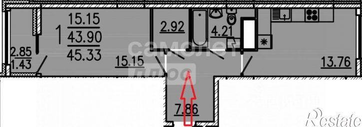 1-комн квартира Ладожская улица, 9,  д. 9