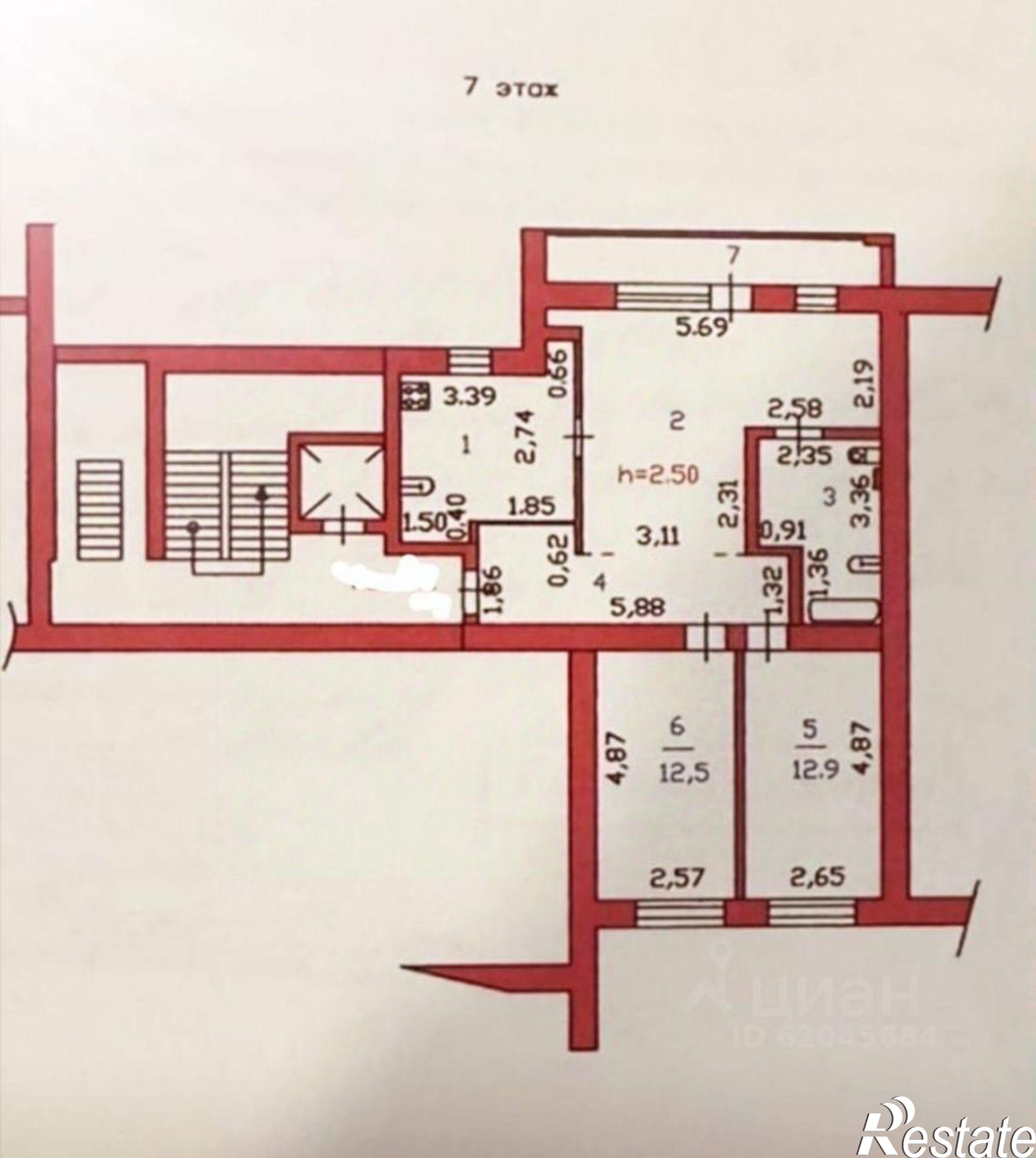 Купить квартиру за 7 500 000 рублей на ул Калинина, 61