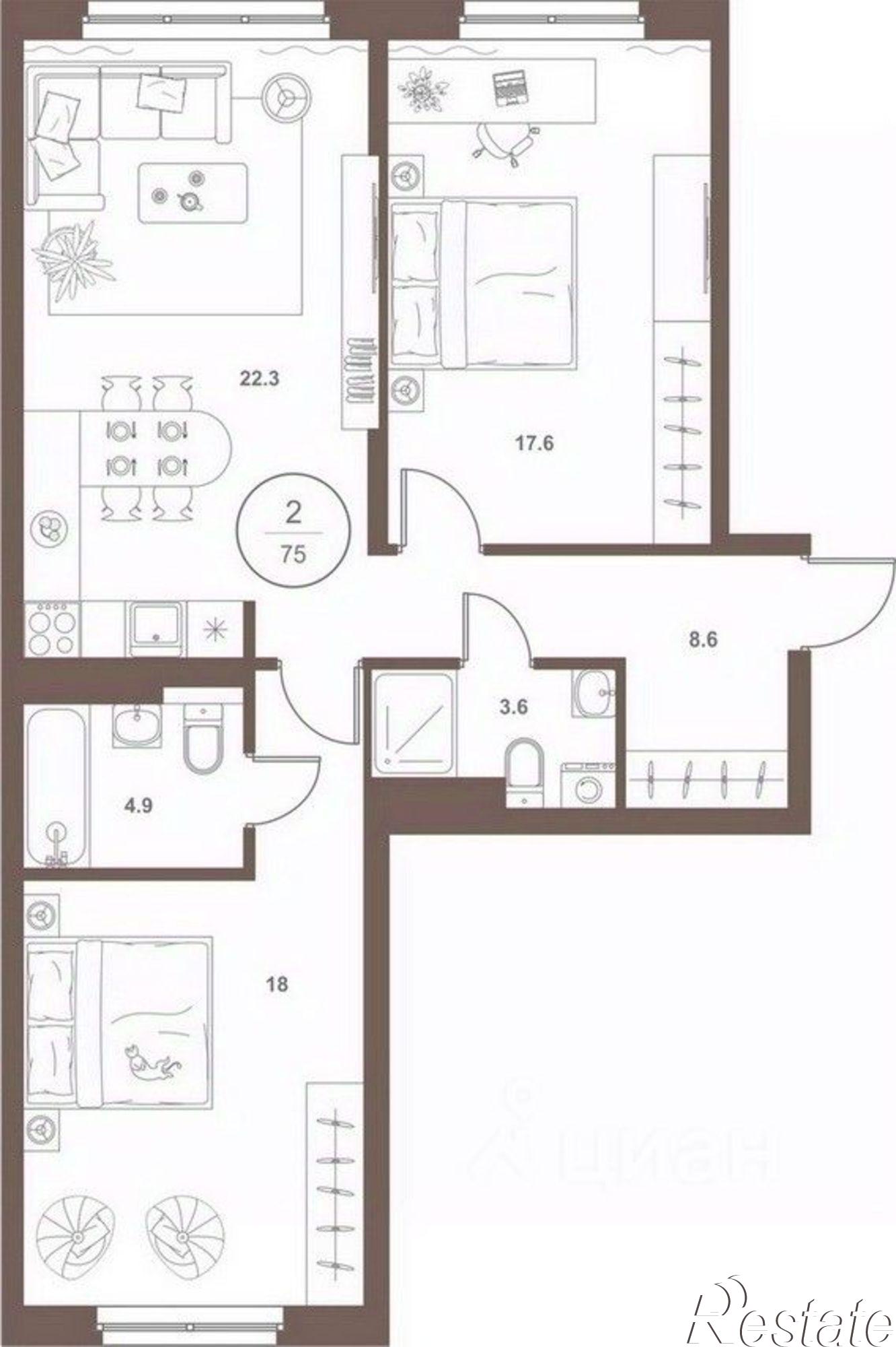Купить квартиру за 7 430 000 рублей на Октябрьский район, микрорайон Арбеково