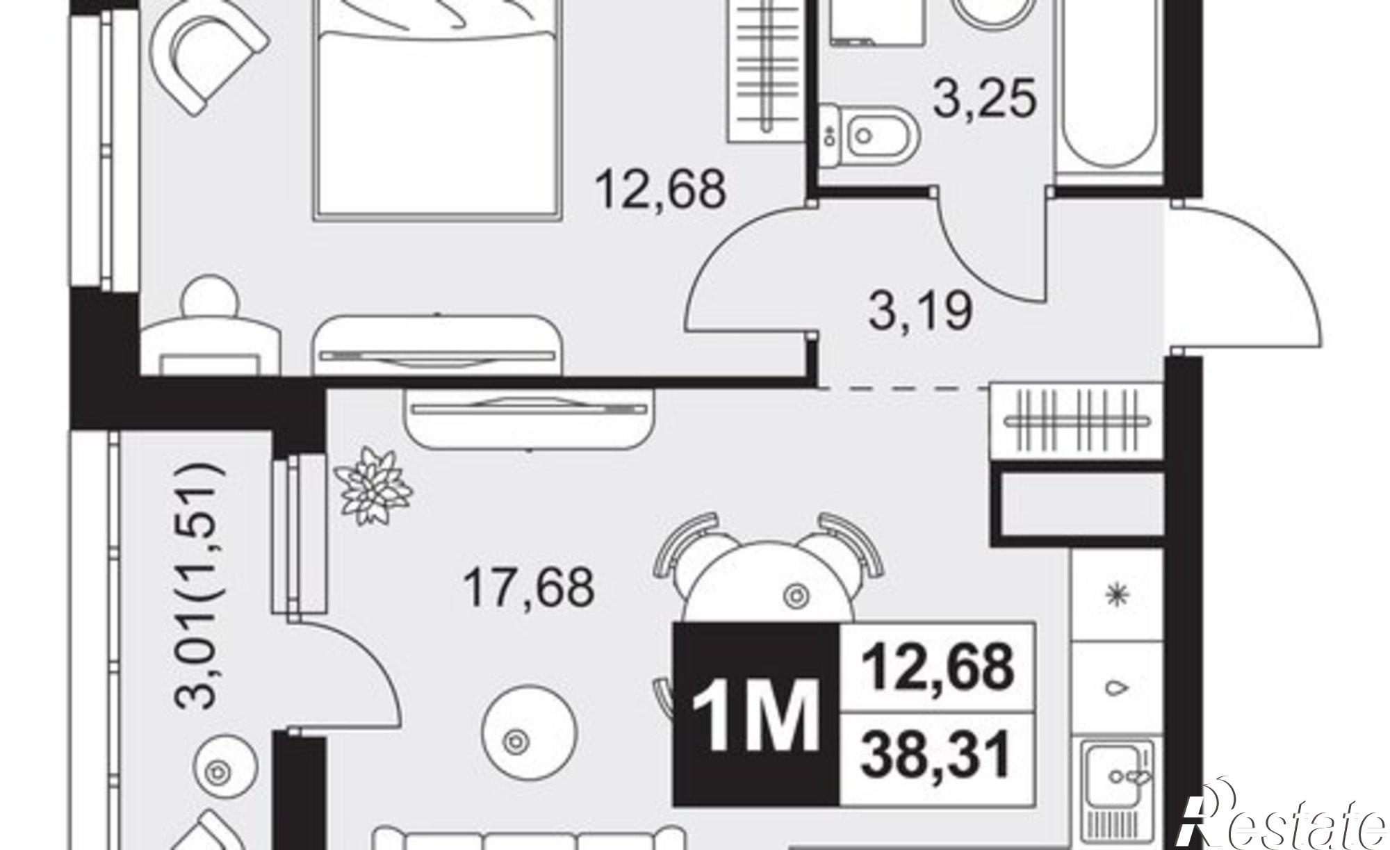 Купить квартиру за 4 620 000 рублей на ул Тепличная, 1А