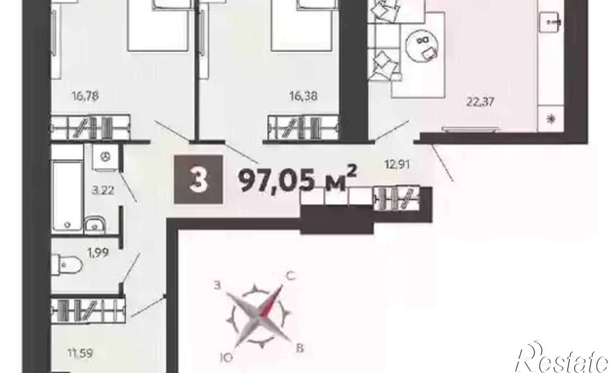 Купить квартиру за 8 713 000 рублей на ул Маресьева, 20