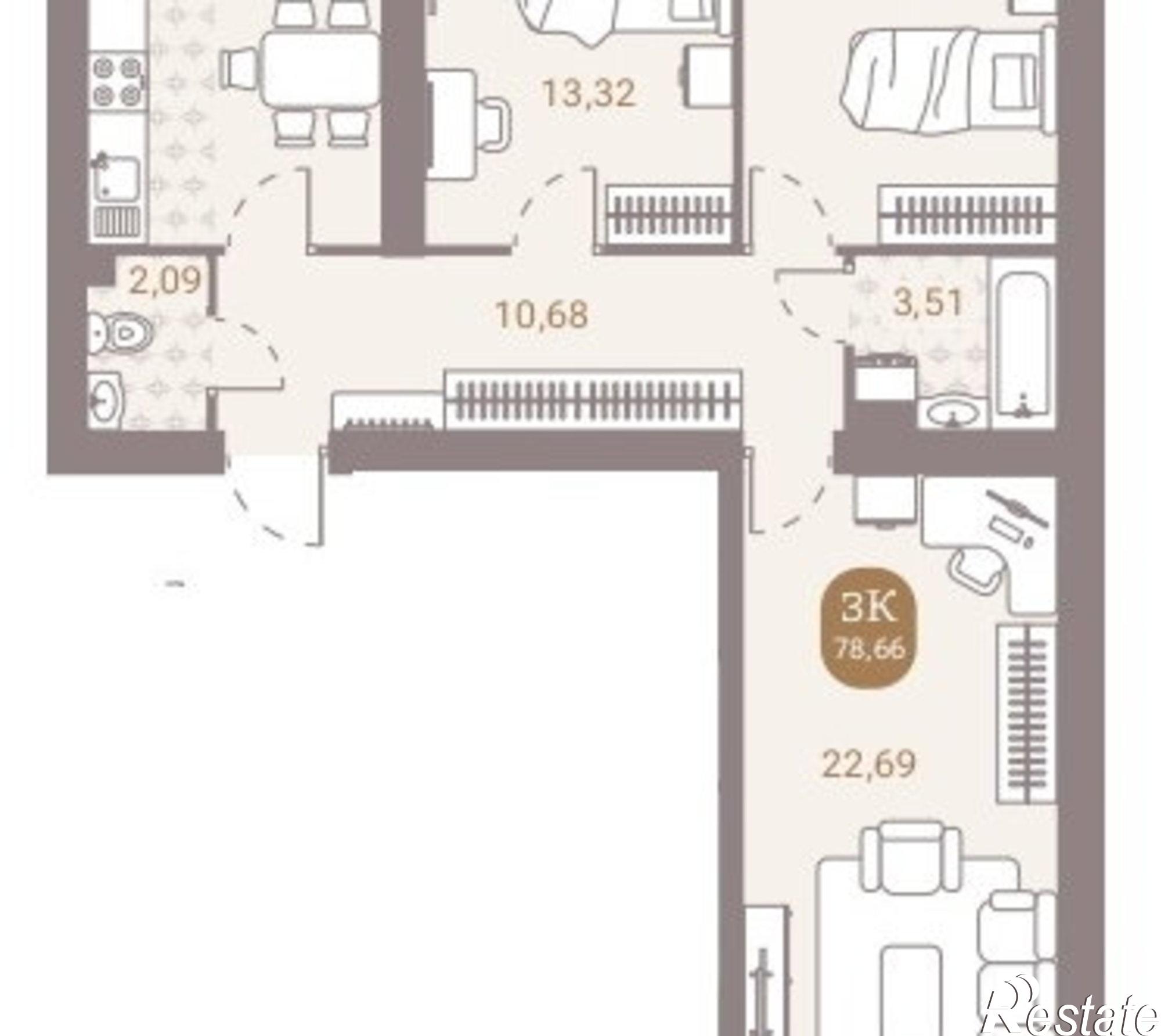 Купить квартиру за 6 290 000 рублей на улица Новосёлов, 45
