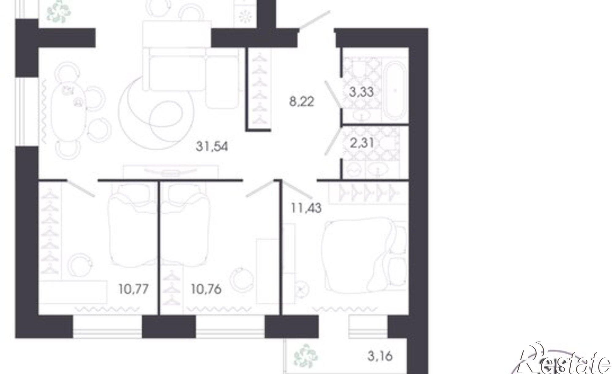 Купить квартиру за 7 590 000 рублей на ул Колышлейская, 7