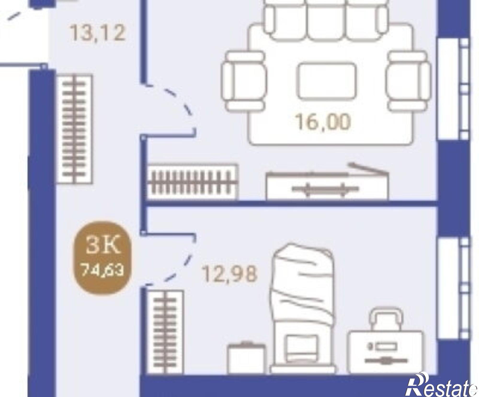 Купить квартиру за 5 970 000 рублей на улица Новосёлов, 45