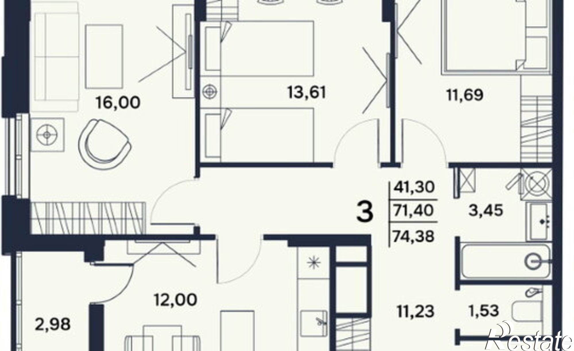 Купить квартиру за 6 600 000 рублей на ул Терновского, 237А