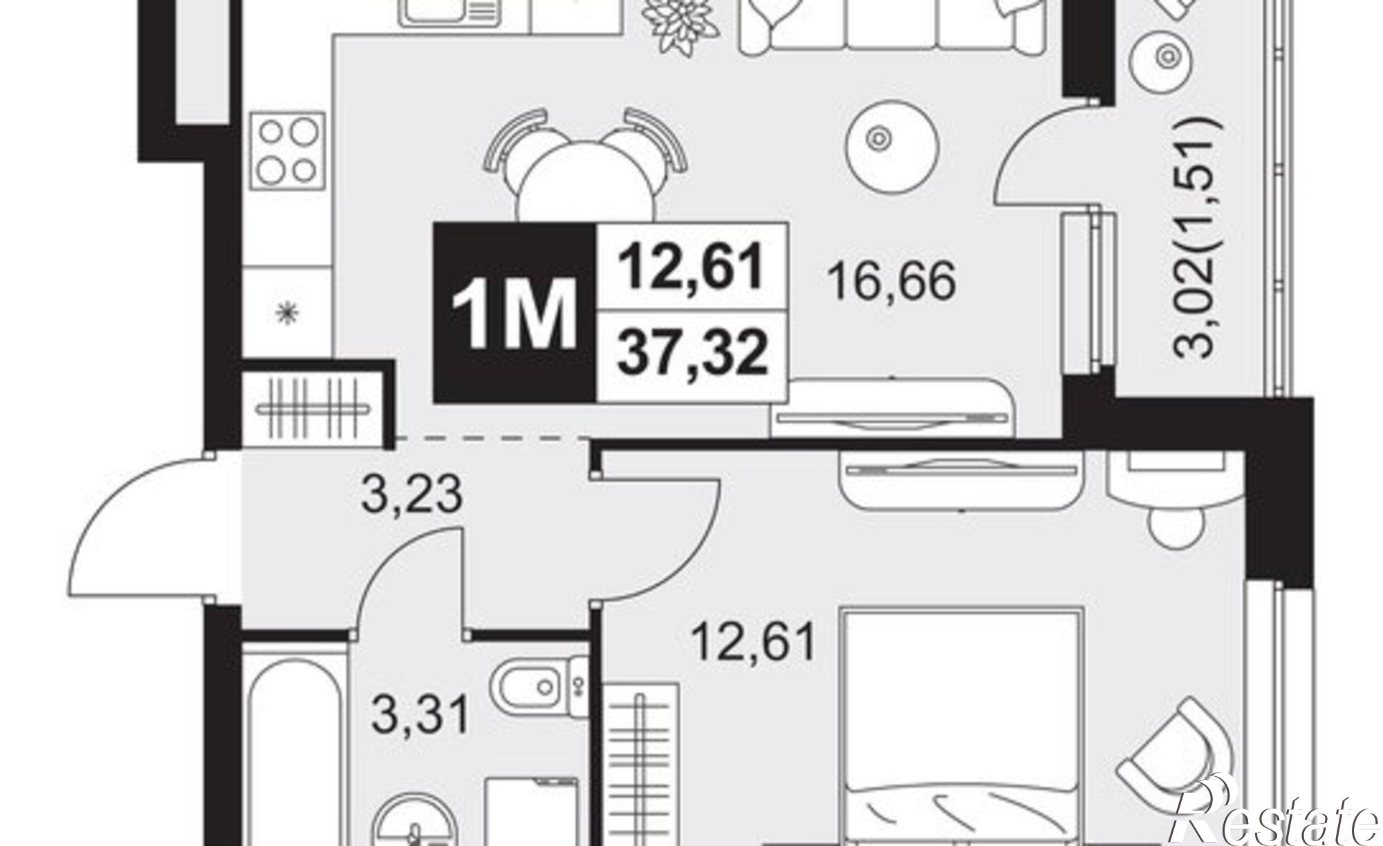 Купить квартиру за 4 440 000 рублей на ул Тепличная, 1А