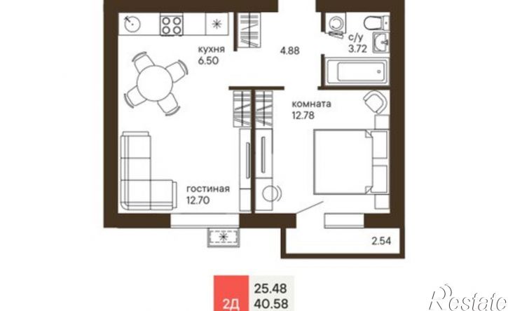 2-комн квартира в новом доме ул Тимирязева, 1,  д. 1