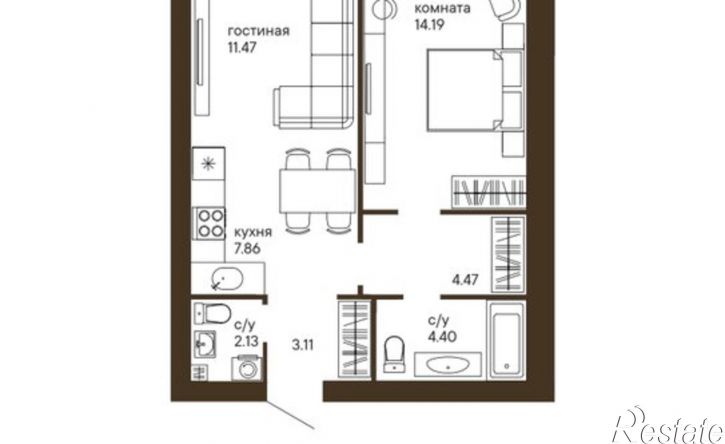 2-комн квартира в новом доме ул Тимирязева, 1,  д. 1