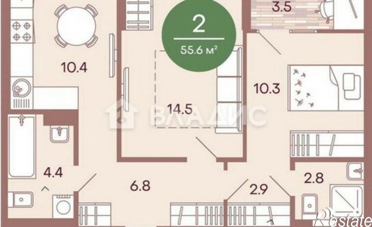 2-комн квартира улица Измайлова, 38 к3,  д. 38 к3