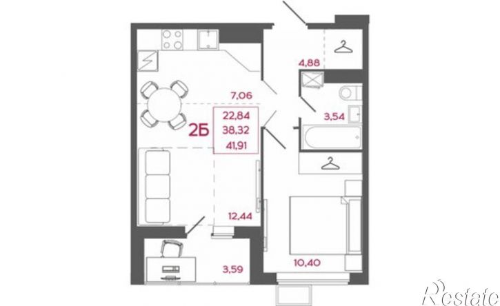 2-комн квартира в новом доме ул Ново-Казанская, 16,  д. 16