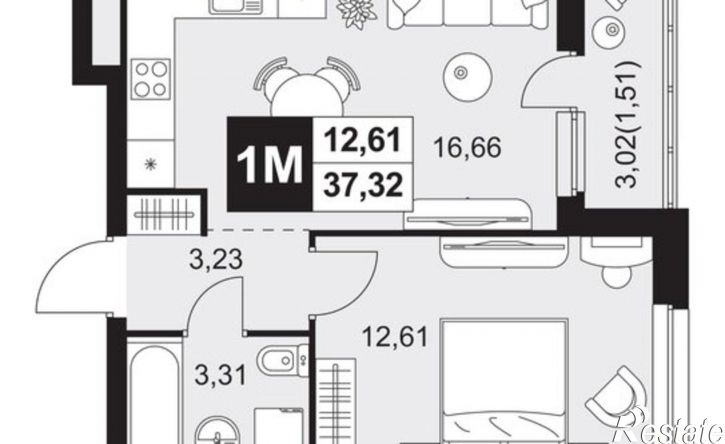 1-комн квартира в новом доме ул Тепличная, 1А,  д. 1А