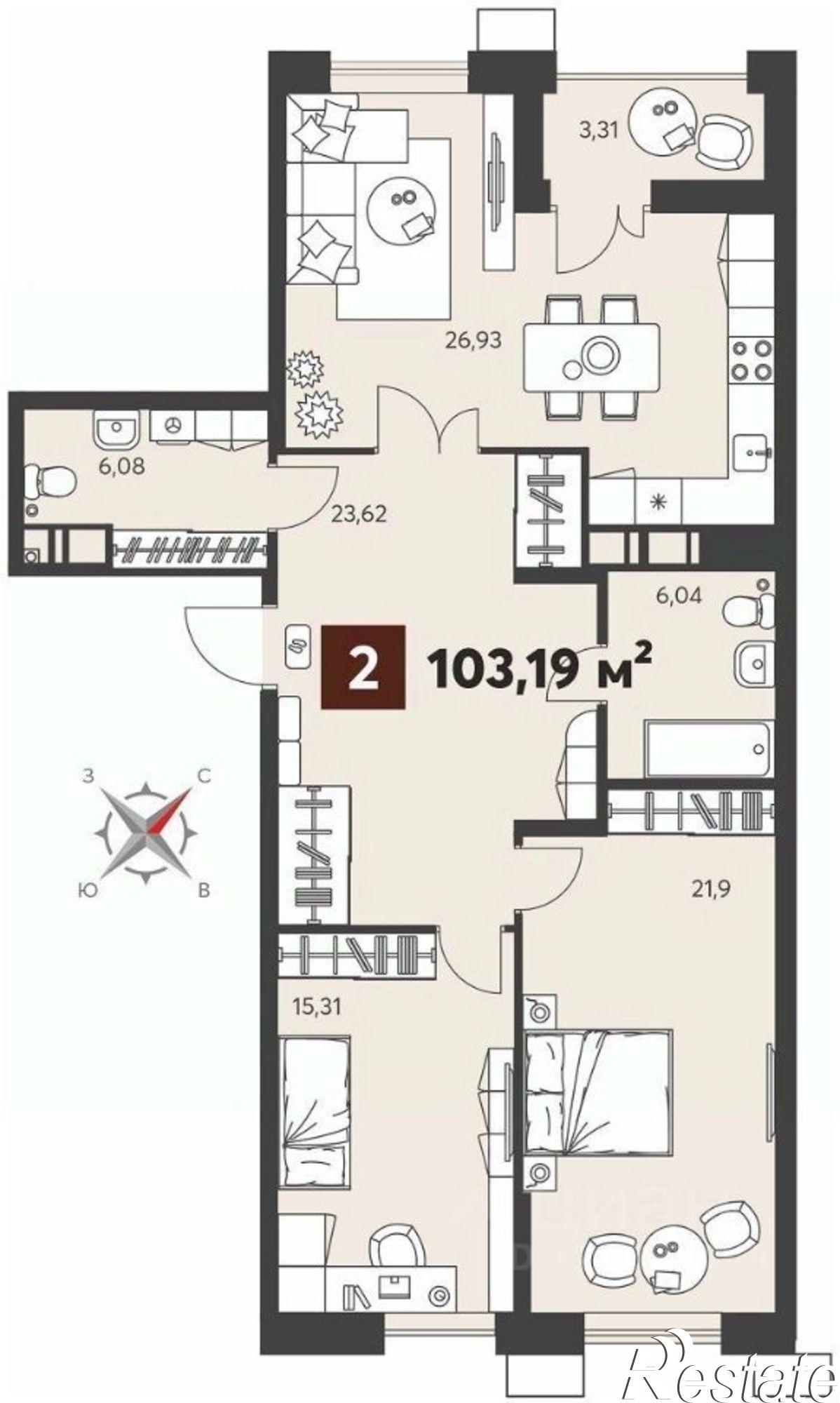 Купить квартиру за 13 920 300 рублей на ул Коммунистическая, 11А 1