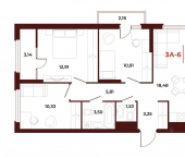 3-комн, 70 кв м, этаж 13/18 пр-кт Строителей, 21А