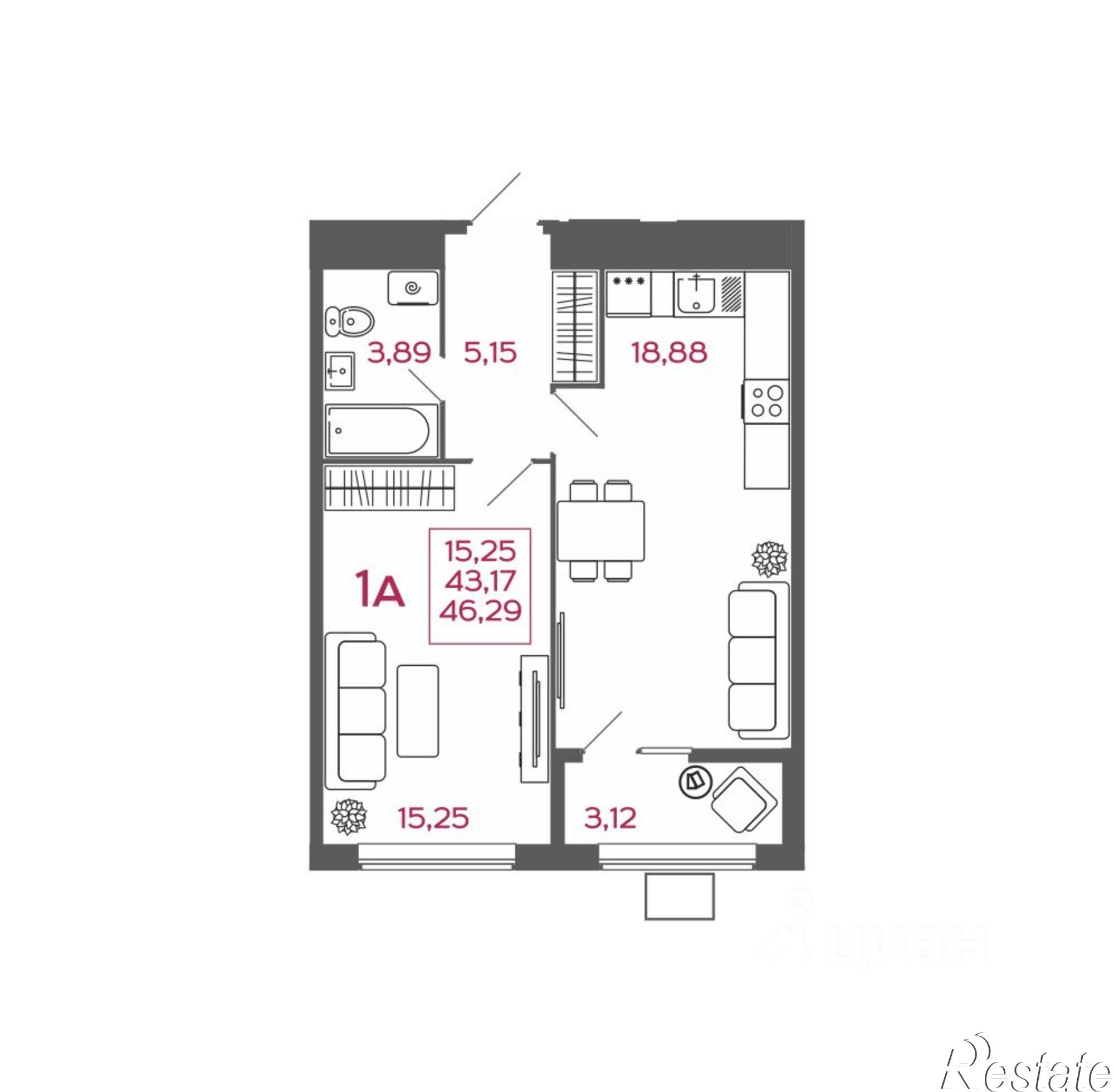 Купить квартиру за 4 212 390 рублей на ул Баталина, 31