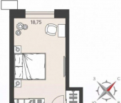 2-комн, 75 кв м, этаж 2/18 ул Коммунистическая, 11А 1
