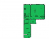 3-комн, 77кв м, этаж 5/18 улица Генерала Глазунова, 6