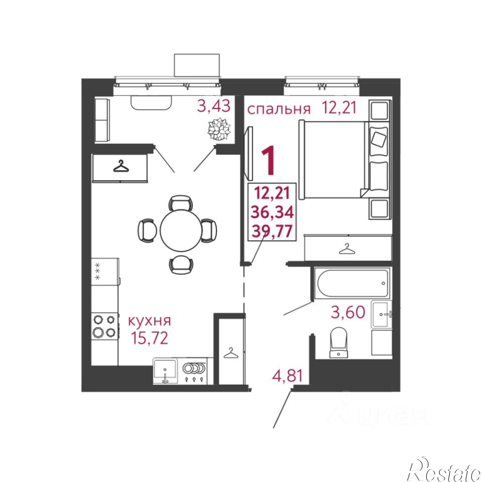 Купить квартиру за 4 188 380 рублей на улица Баталина