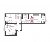 3-комн, 78 кв м, этаж 8/12 улица Баталина