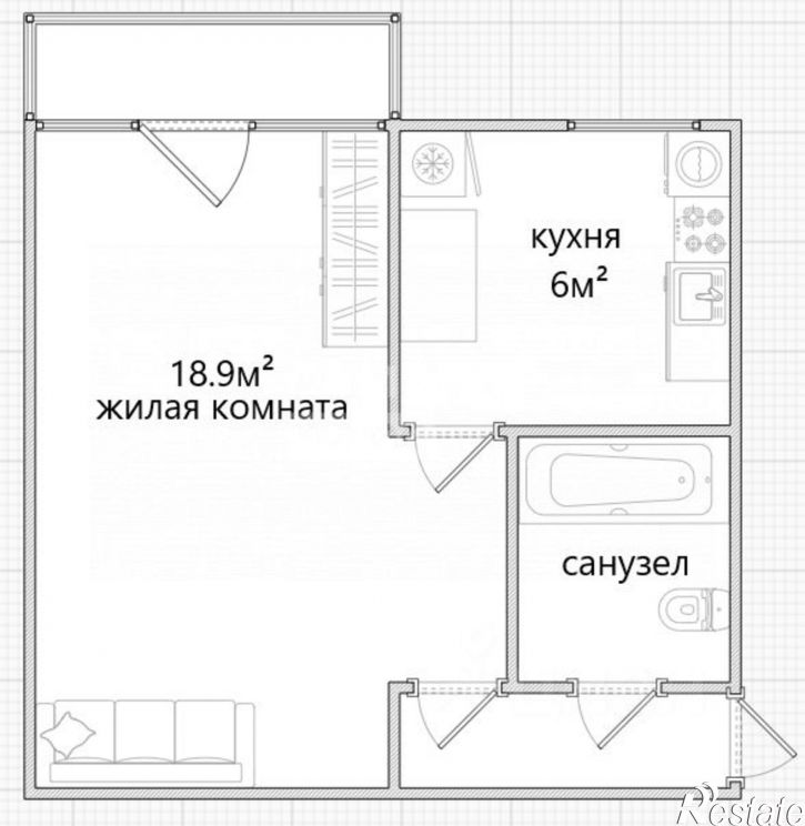 1-комн квартира ул Островского, 5,  д. 5