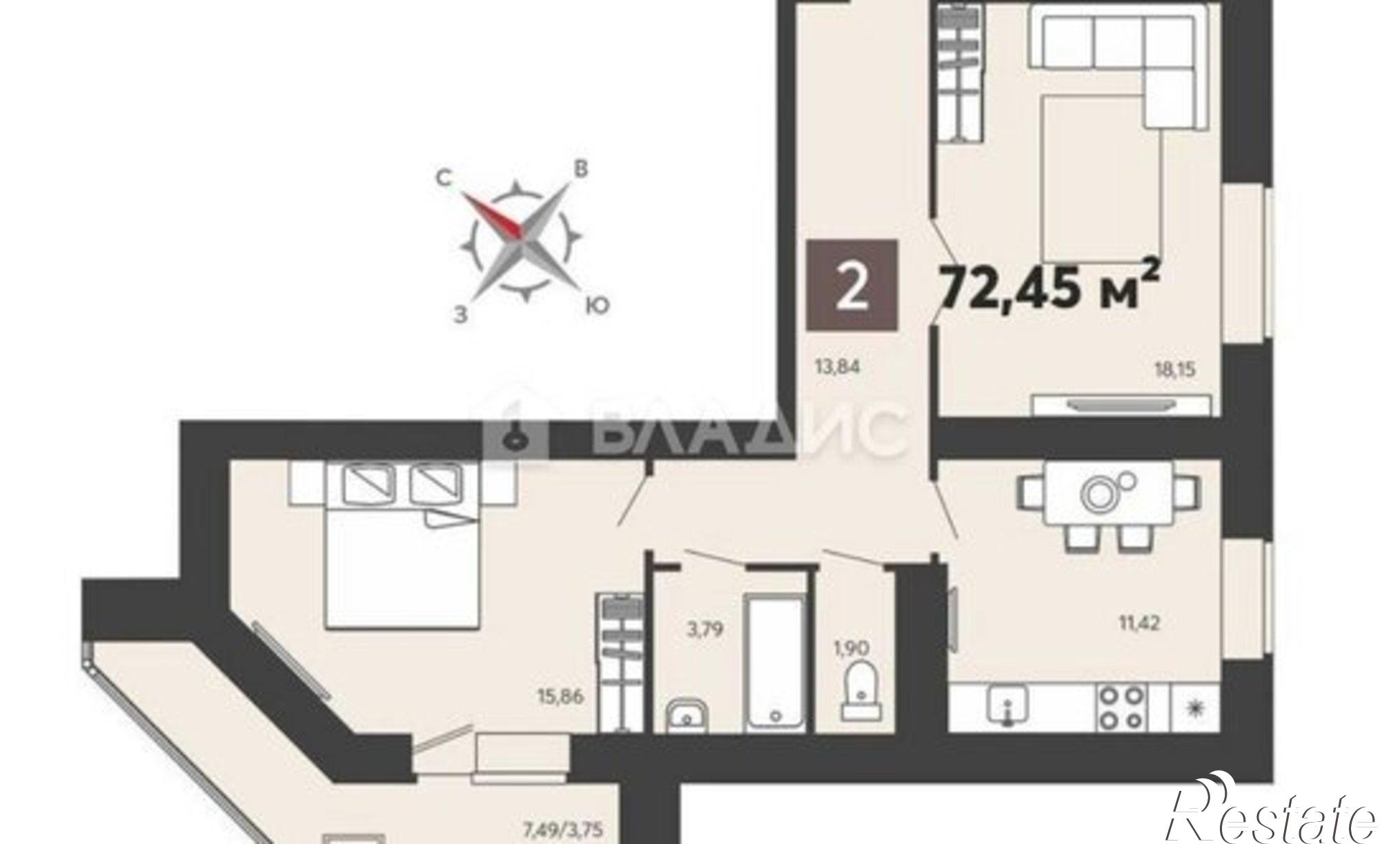 Купить квартиру за 6 750 000 рублей на ул Маресьева, 17