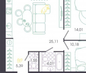 2-комн, 62 кв м, этаж 10/16 ул Колышлейская, 7