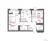 2-комн, 58 кв м, этаж 14/22 ЖК Микрорайон Новобережье