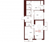 3-комн, 89 кв м, этаж 11/18 ул Бородина, 2А