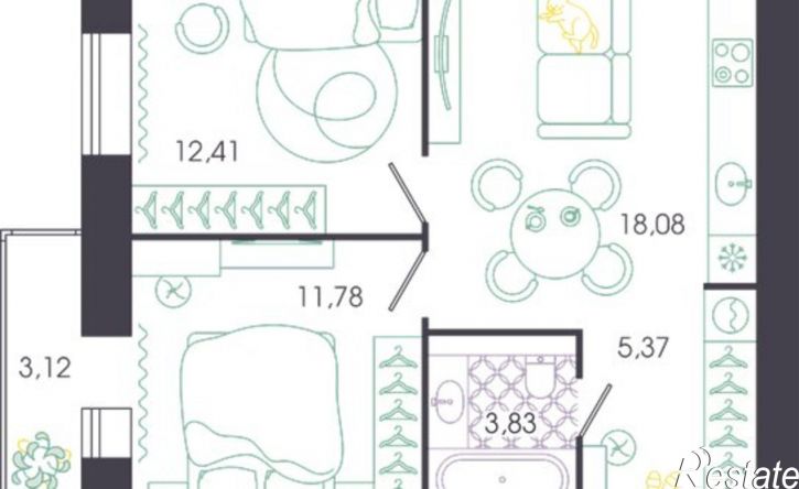 2-комн квартира в новом доме ул Колышлейская, 7,  д. 7