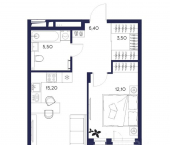 1-комн, 44 кв м, этаж 2/16 улица Кордон Студеный, 46