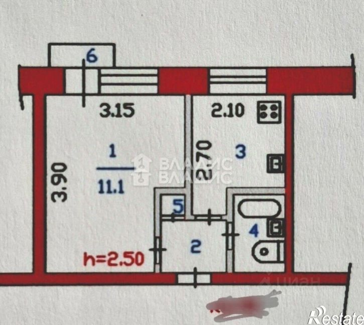 1-комн квартира ул Ульяновская, 23,  д. 23