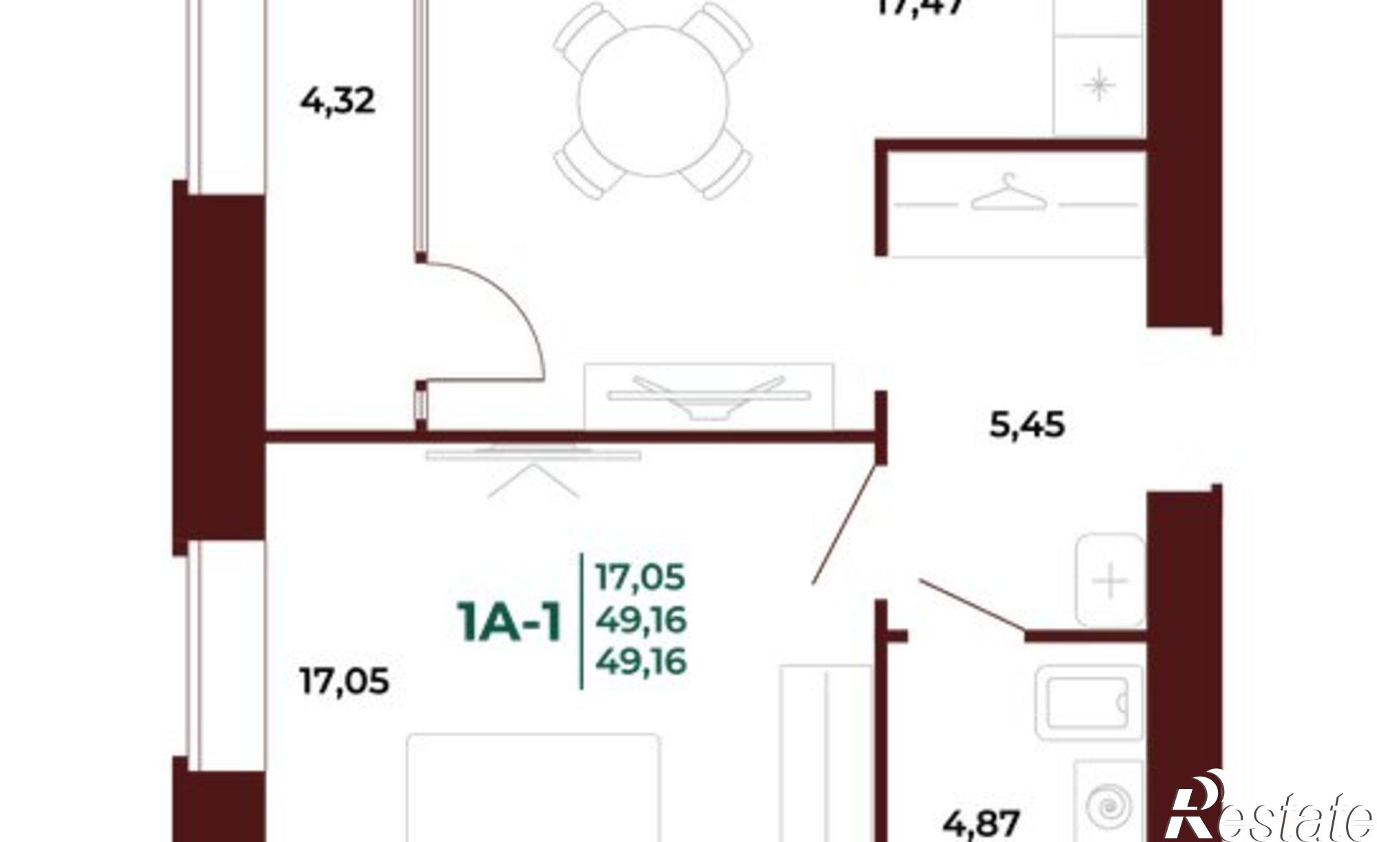 Купить квартиру за 6 516 840 рублей на пр-кт Строителей, 21А 1