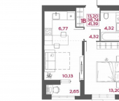 1-комн, 41 кв м, этаж 10/14 улица Пожарского, 6