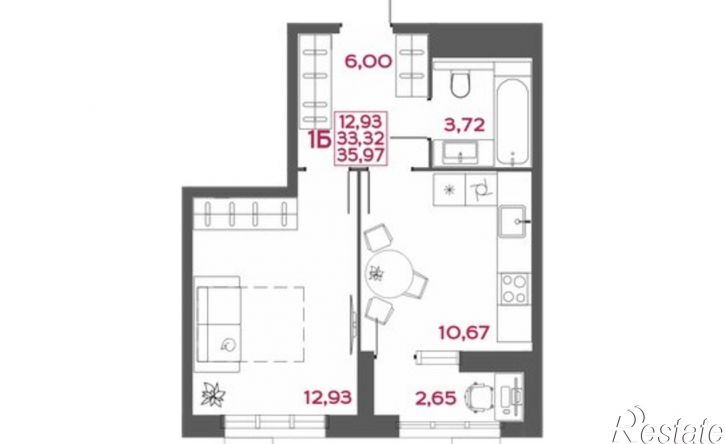 1-комн квартира в новом доме улица Пожарского, 6,  д. 6