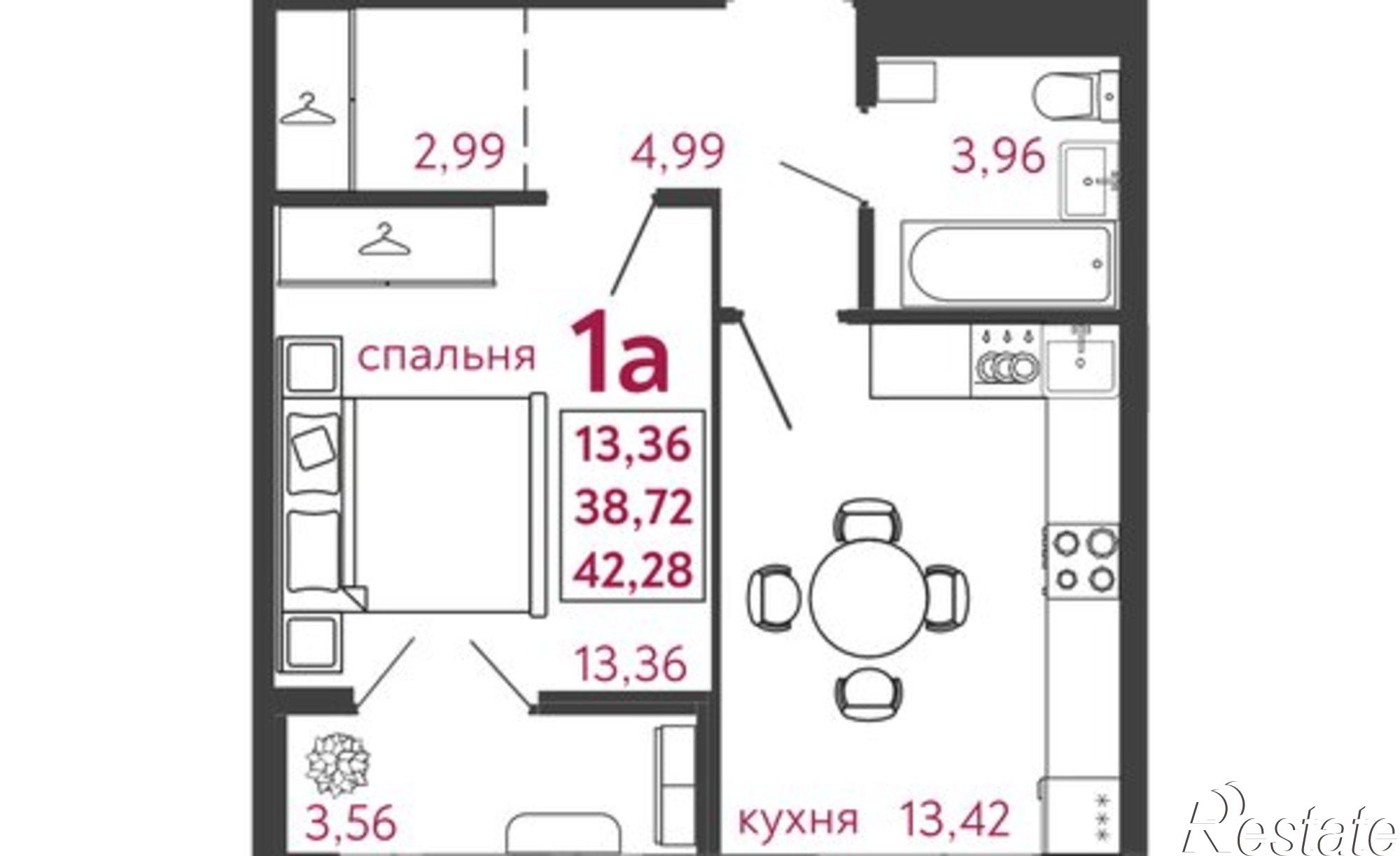 Купить квартиру за 4 101 160 рублей на улица Антонова, 3Е