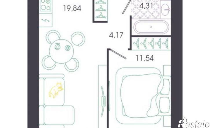 1-комн квартира в новом доме ул Колышлейская, 7,  д. 7