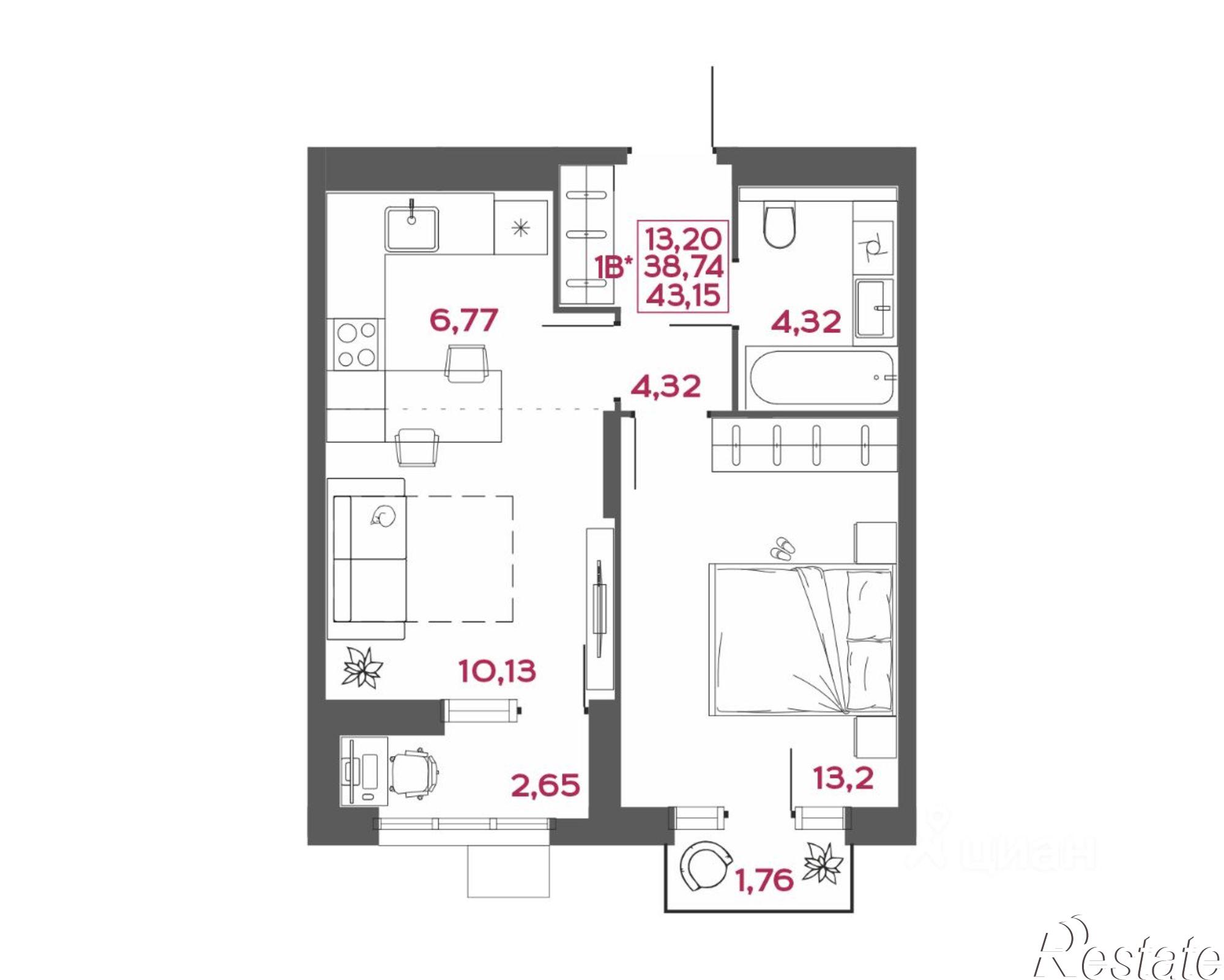 Купить квартиру за 5 178 000 рублей на улица Пожарского, 8
