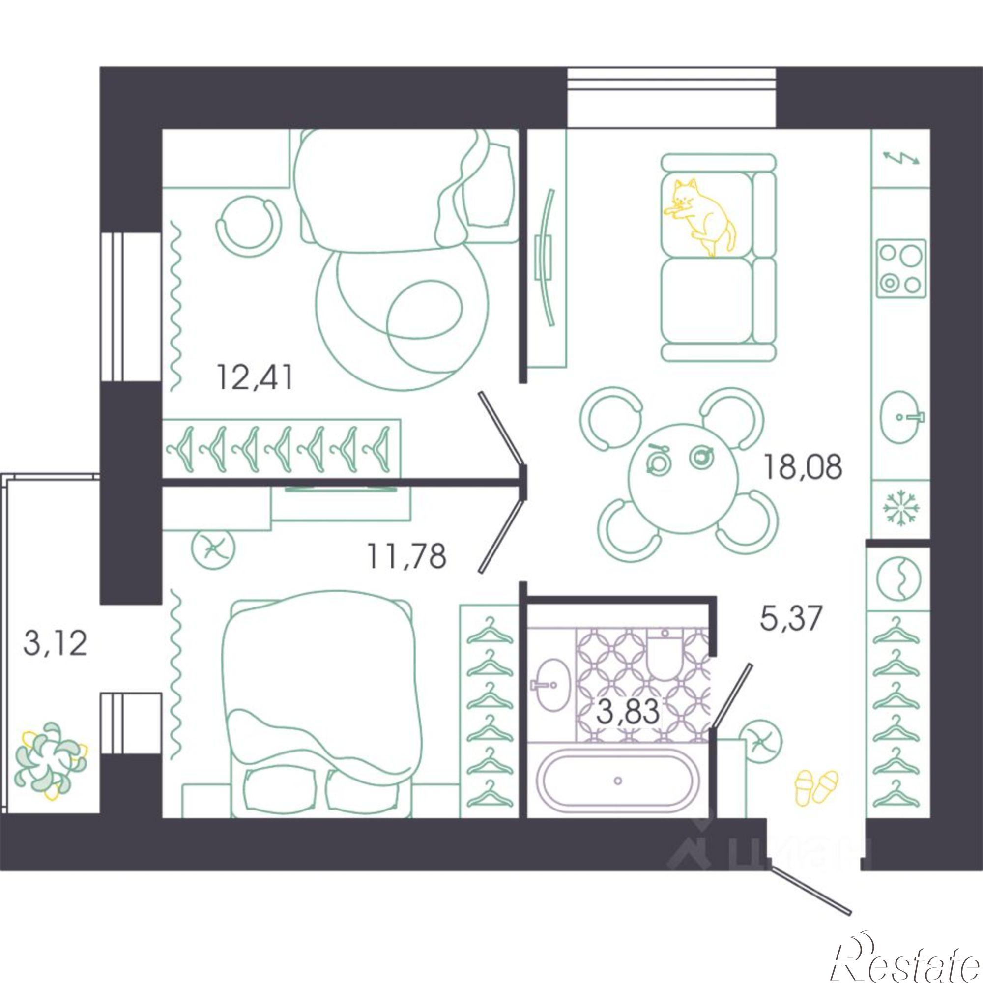 Купить квартиру за 5 727 240 рублей на ул Колышлейская, 7
