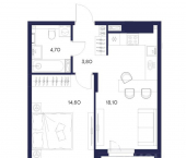 1-комн, 42 кв м, этаж 5/16 ул Кордон Студеный, 46