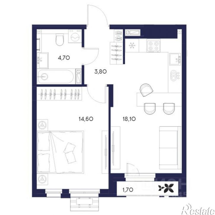 1-комн квартира в новом доме ул Кордон Студеный, 46,  д. 46