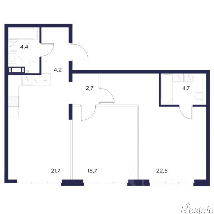 2-комн квартира в новом доме ул Богданова, 33Б,  д. 33Б