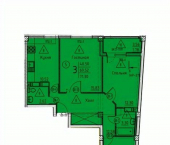 3-комн, 71 кв м, этаж 18/18 ул Генерала Глазунова, 11