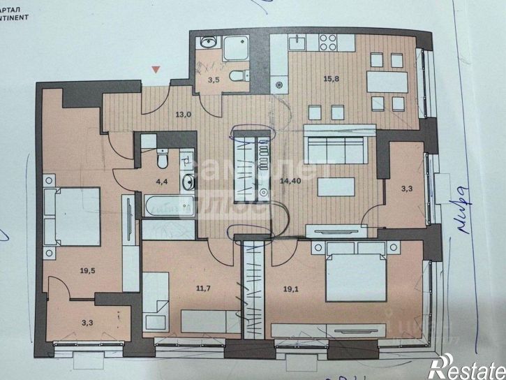 4-комн квартира ул Мира, 46,  д. 46