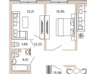 3-комн, 90кв м, этаж 12/17 ул Бутузова, 1