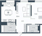 2-комн, 83 кв м, этаж 13/23 ул Карпинского, 2