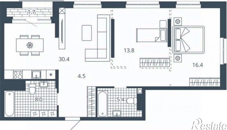 2-комн квартира в новом доме ул Карпинского, 2,  д. 2