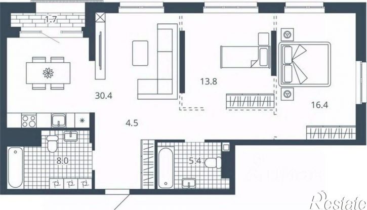 2-комн квартира в новом доме ул Карпинского, 2,  д. 2